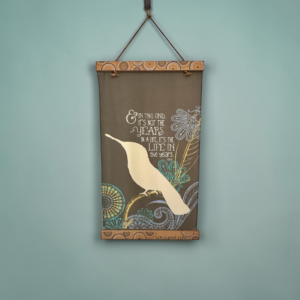 Danielson Designs Decorative Wall Hanging with Bird Design - Brown and Cream